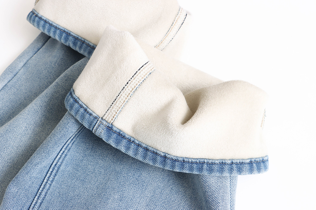 司南修腿型天菜含腰带挂件水洗浅蓝窄版直筒加绒牛仔裤SN8358详情59