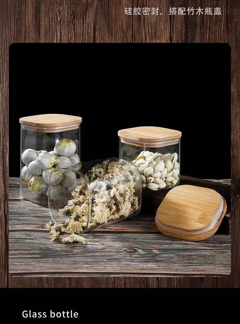 密封罐食品级玻璃透明厨房杂粮咖啡粉防潮方形高硼硅玻璃储物罐详情7