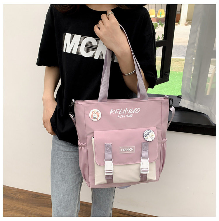 书包女ins森系单肩包学生帆布包清新简约斜挎包大容量装书手提袋详情17