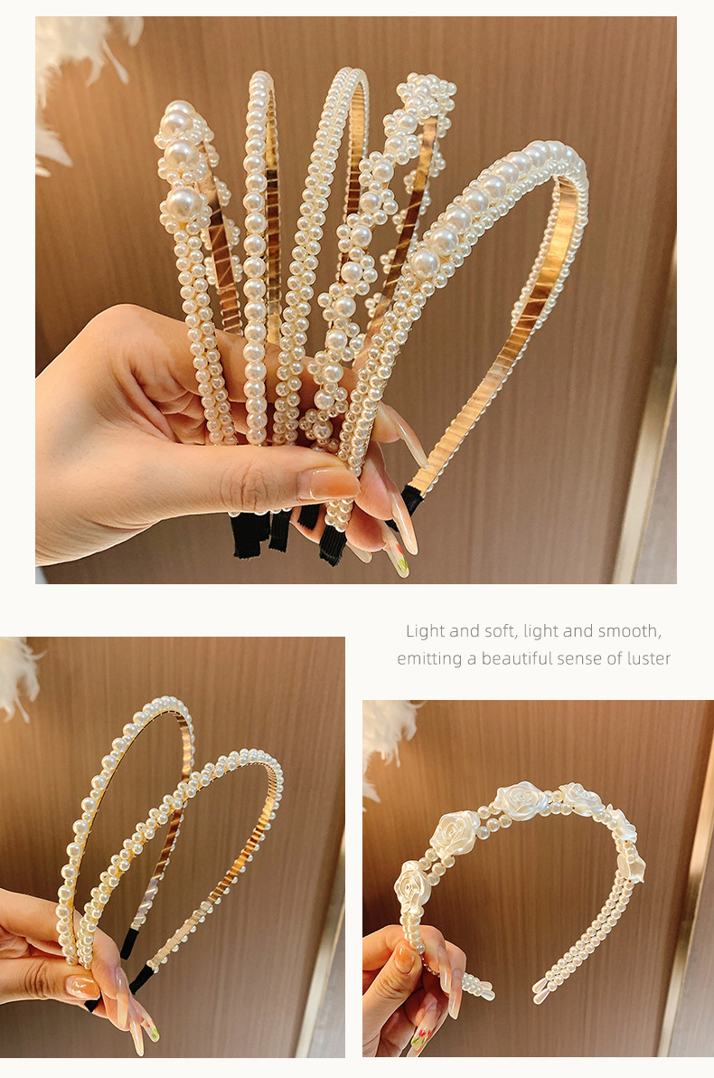 High-end pearl headband for women, 2025 new style hair pressing headband, simple and versatile hairpin, forest-style headwear for going out, summer pic 16