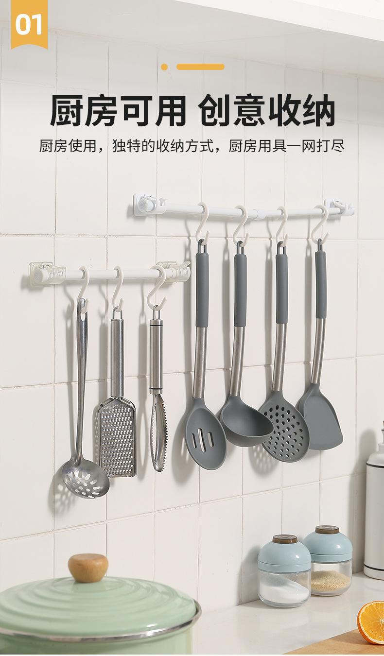 免打孔窗帘伸缩杆创意毛巾挂杆免安装晾衣杆浴室卫生间收纳支撑杆详情3