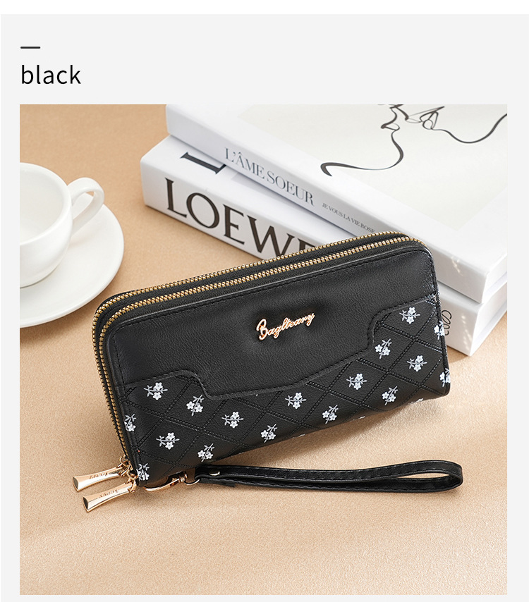 钱包女生长款新款韩版简约拼接手拿包wallet零钱包卡包女士高级感详情34