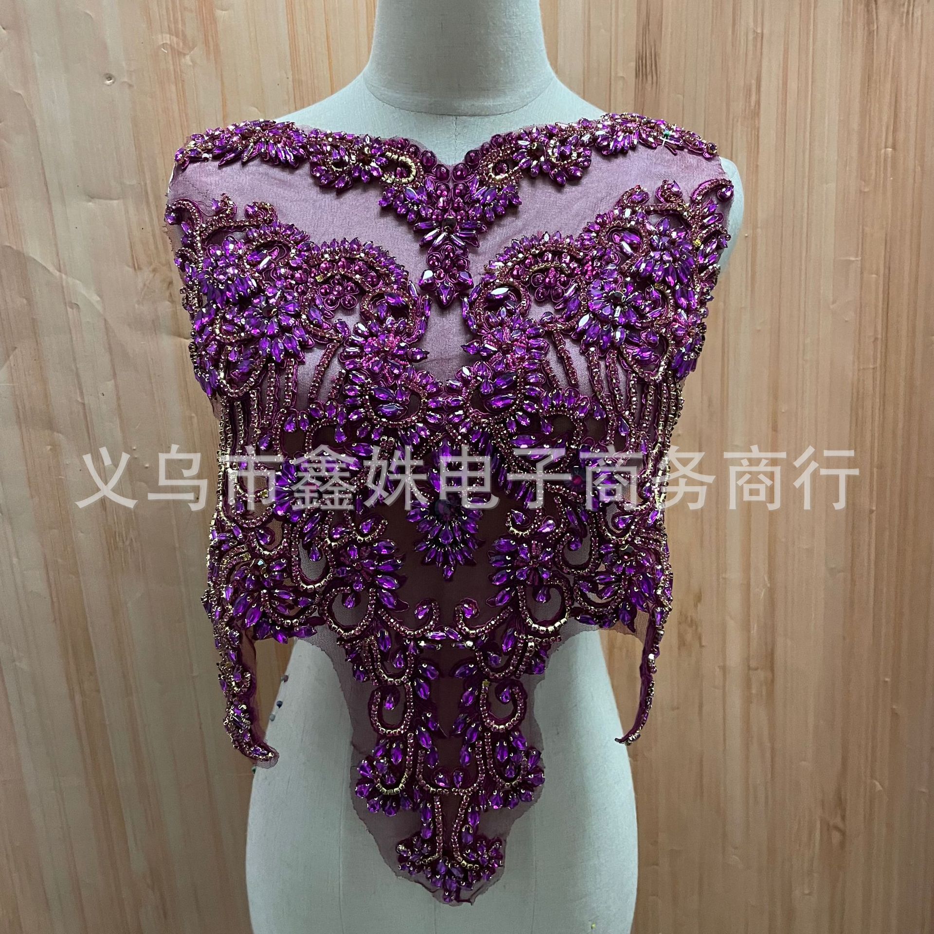 手工镶钻背胶贴花演出头饰服饰腰带腰封补丁DIY手工花袖口辅料详情4