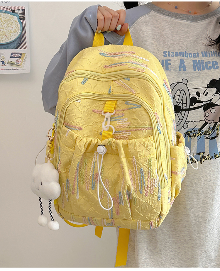 跨境风潮高颜值书包女小学生初高中生小众设计感简约百搭双肩背包详情6