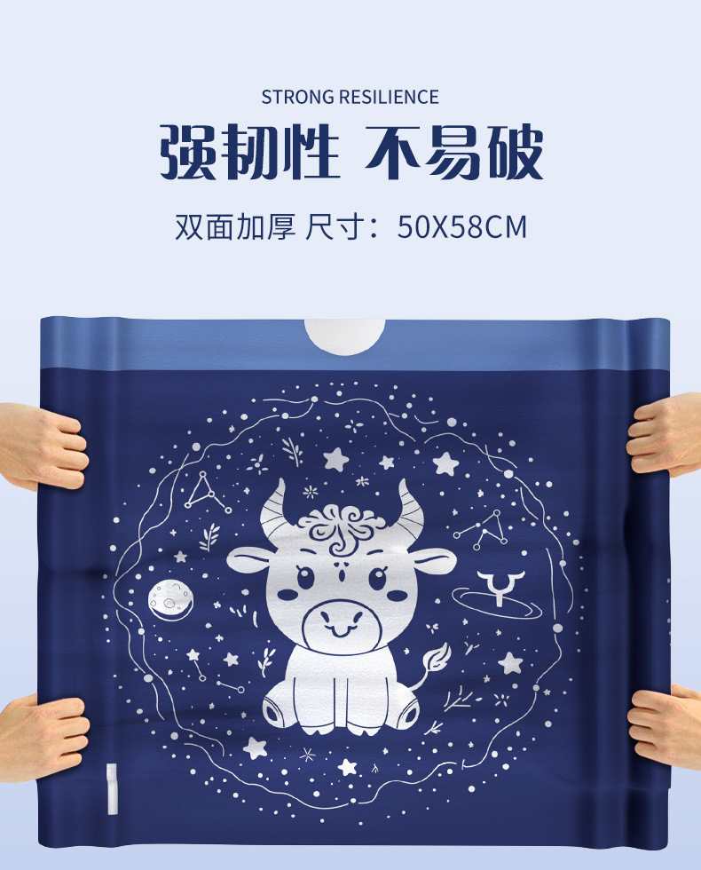 Taurus kitchen garbage bag thickened, tear-free drawstring, household hand-held large plastic bag with automatic closing pic 10