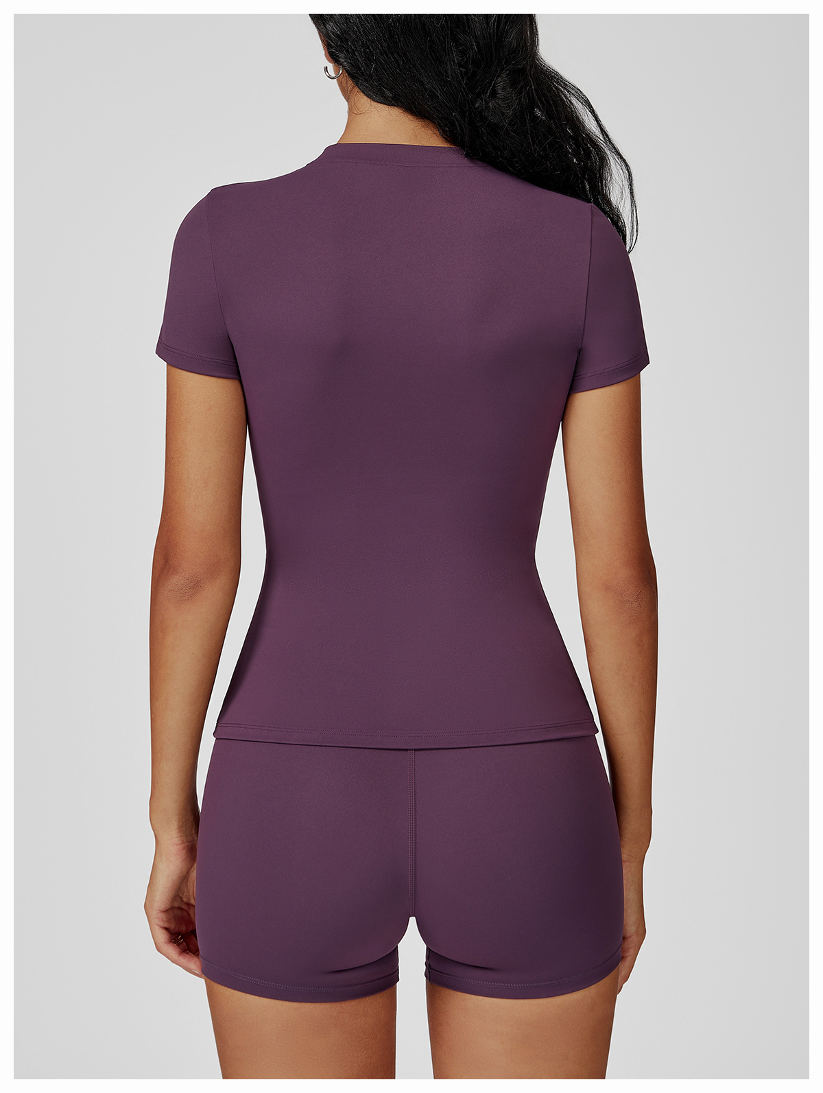 泽创春季t恤速干瑜伽服短袖健身上衣罩衫户外跑步运动短袖女8455详情25