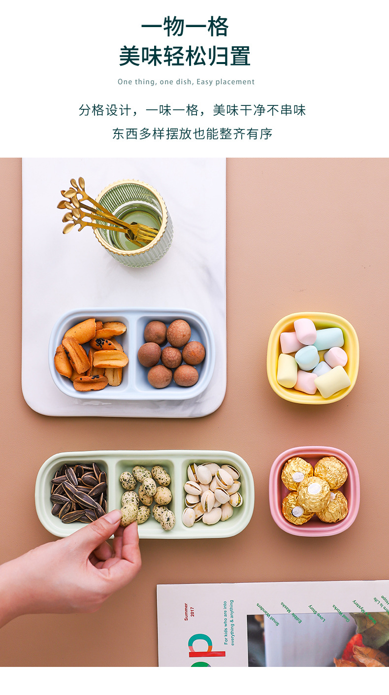Ceramic snack plates, Nordic-style glazed soy sauce plates, dipping sauce vinegar plates, two, three or four compartments ceramic seasoning plates pic 4