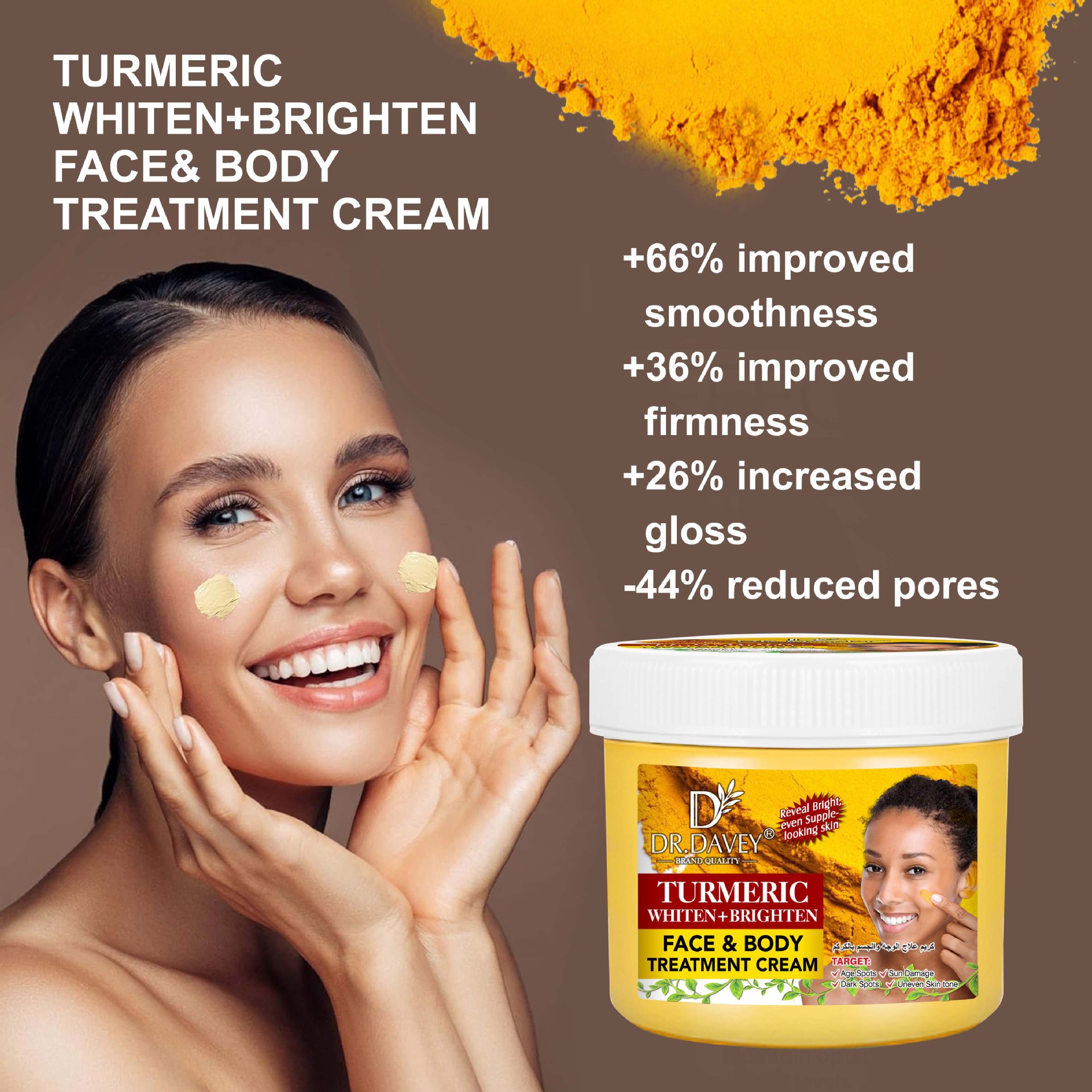 DR.DAVEY Turmeric Moisturizing cream Tumeric Face & Body Treatment cream pic 3