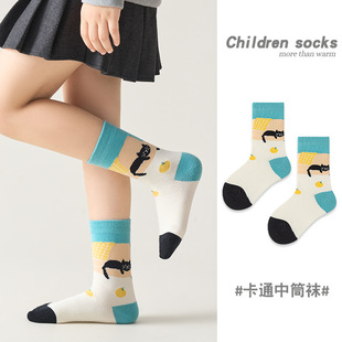 新款儿童A类卡通棉袜宝宝冬季中筒袜男童女童透气无骨袜春秋童袜详情11