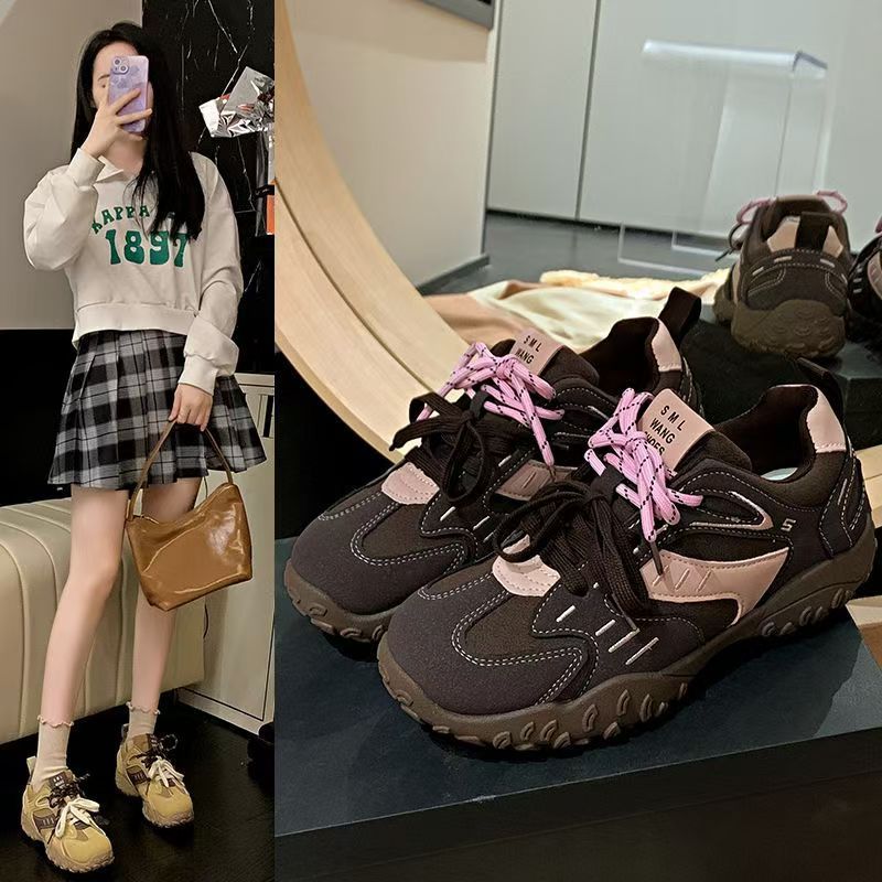 厚底增高德训鞋女洋气2025年秋季新款复古百搭阿甘鞋运动休闲鞋潮详情11