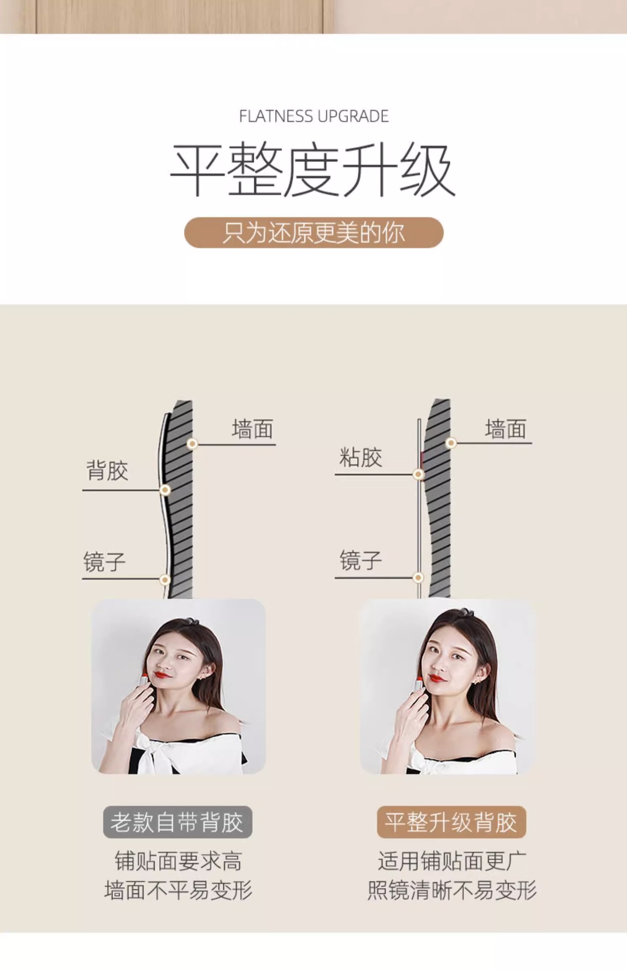 亚克力镜子贴墙自粘穿衣镜壁挂式软镜子宿舍挂墙全身镜大号化妆镜详情9