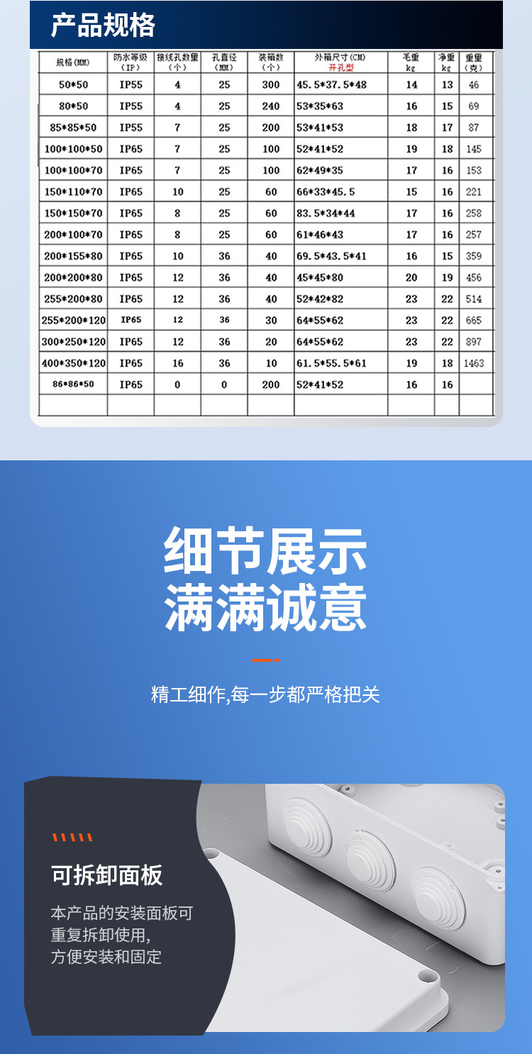 abs塑料防水盒端子分线盒监控电源过线盒 防水接线盒厂家直供详情10