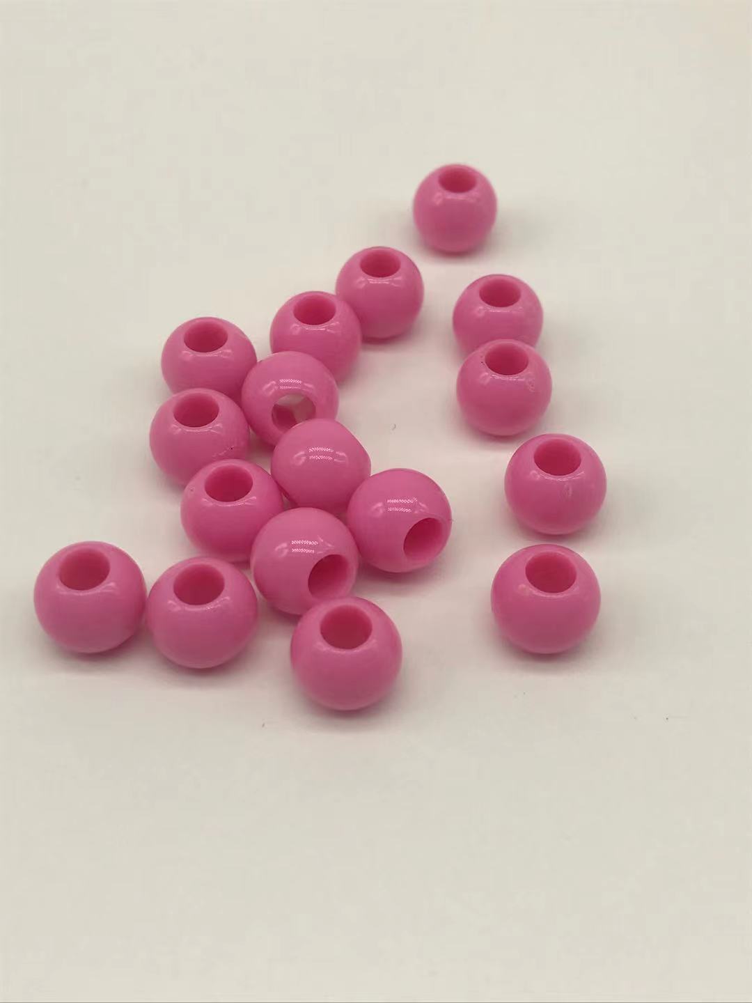 Large-hole round beads solid color spring color 10mm acrylic beads for children DIY handcrafted bead material, hole diameter 4.4mm pic 5