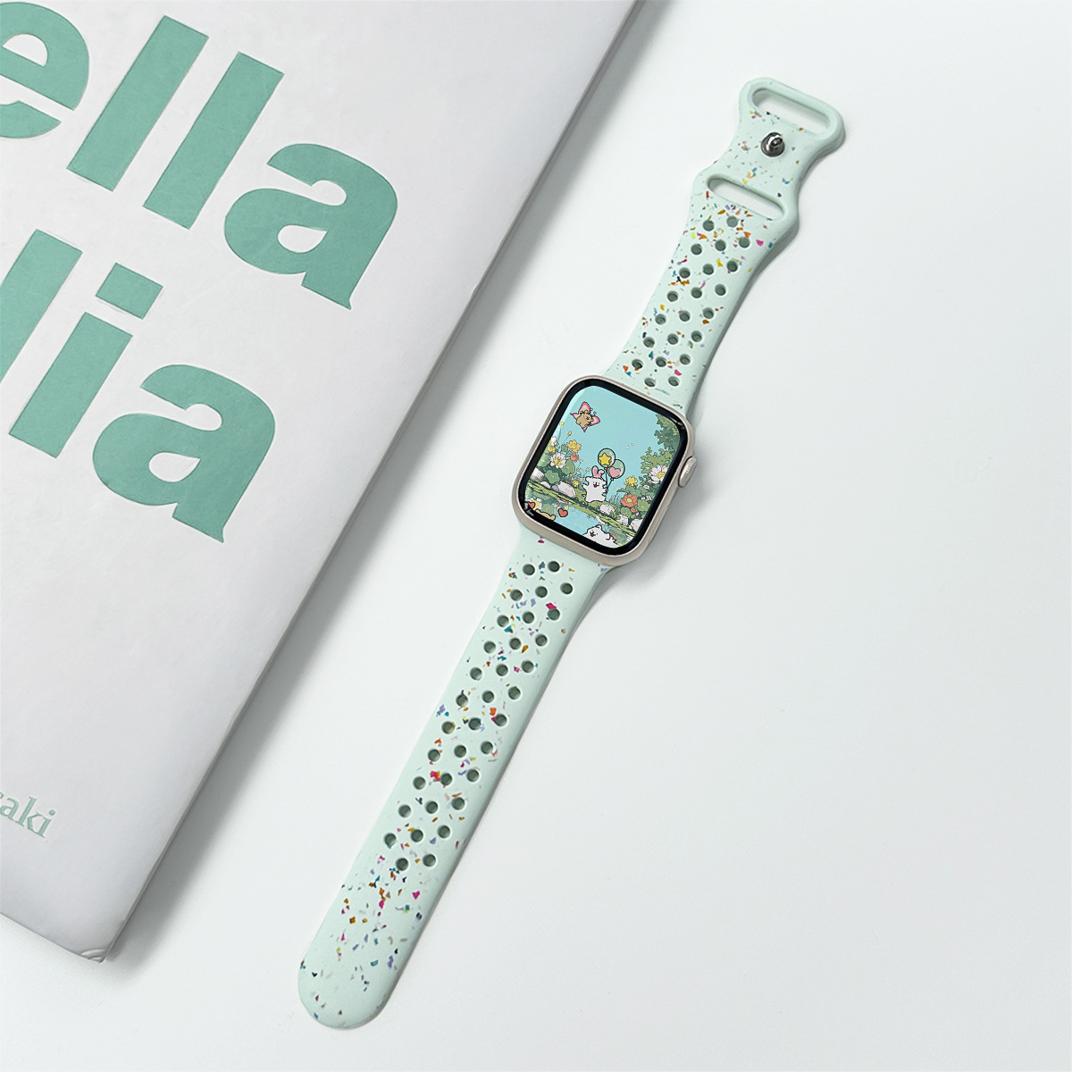 高级夏日淡薄荷系列尼龙表带适用于苹果iWatchs9高级Apple Watch8详情8