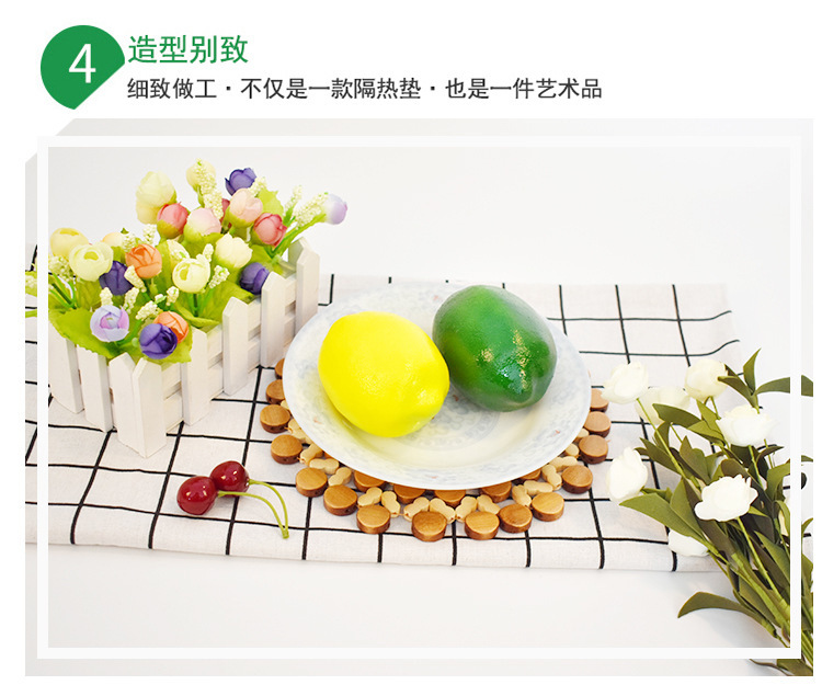 Household bamboo heat-insulating placemats, natural heat-resistant pads, high-temperature resistant bowl pads, pot pads, popular daily necessities, cups, heat-insulating cups pic 7