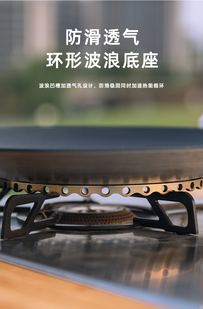 柯曼GRW-33F三层钢不粘烤盘碎石斯考特煎锅厨房烹饪可折叠烧烤盘详情9