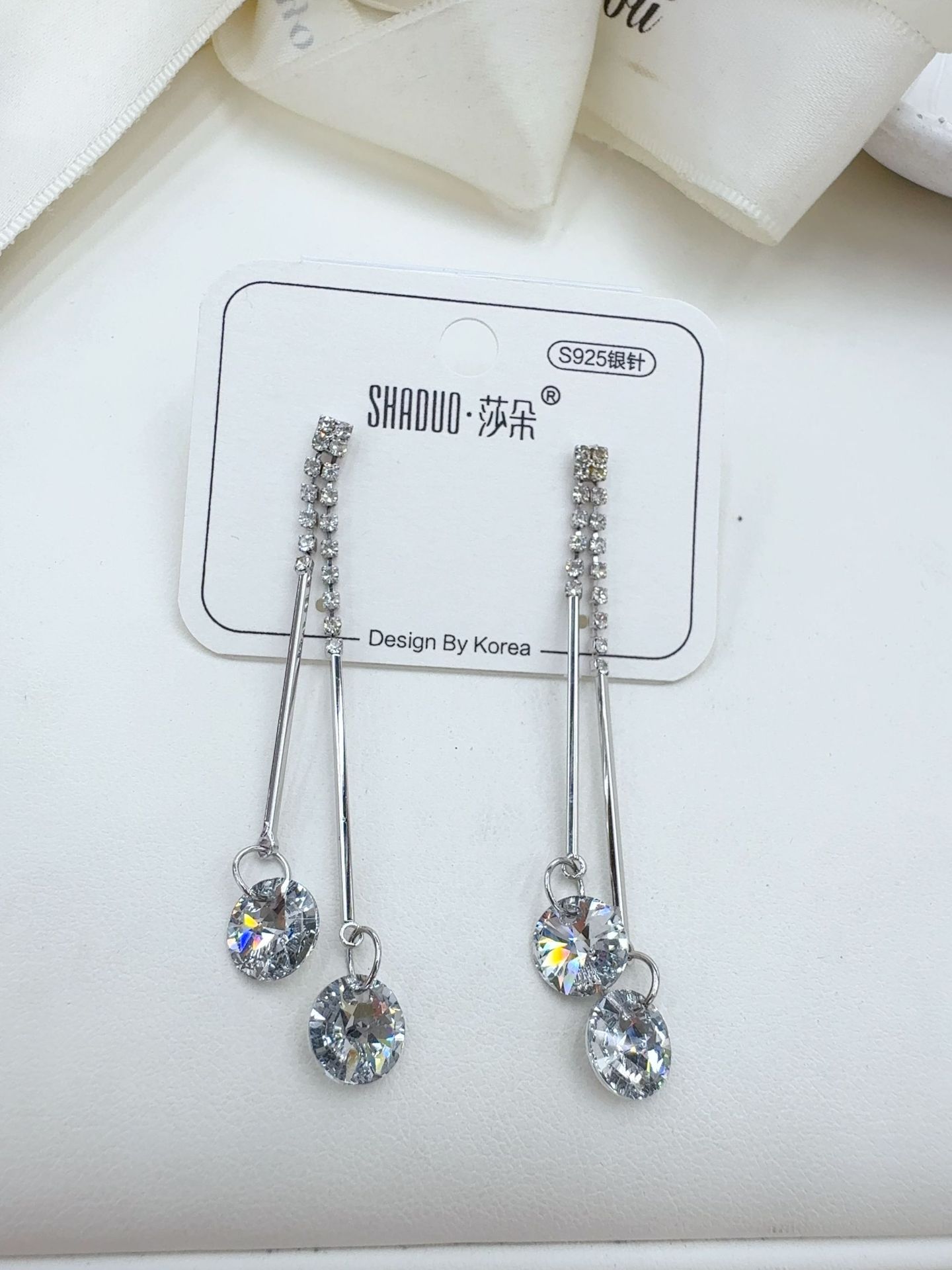 高级感气质流苏防过敏耳环女S925银长款显脸瘦冷淡风仙气森系耳饰详情1