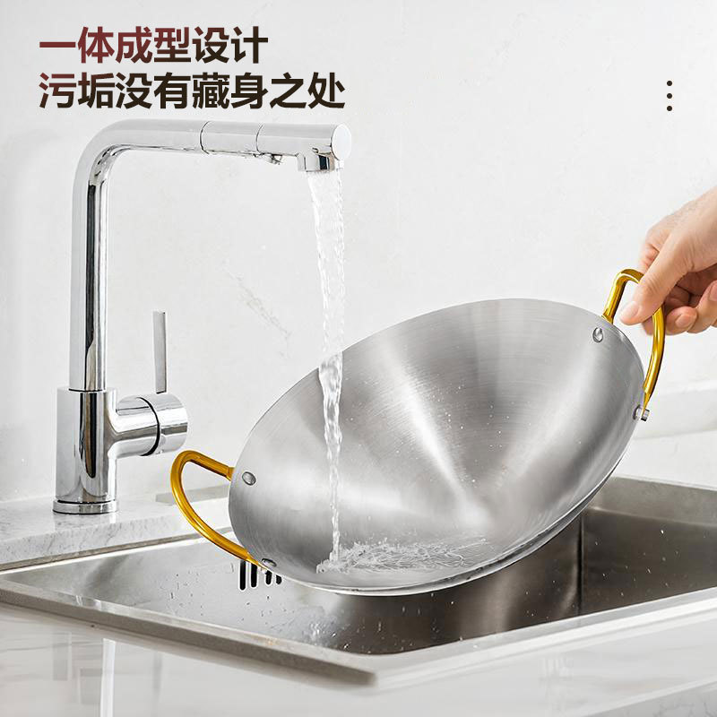 Cross-border thick stainless steel pot alcohol stove, commercial small hot pot, seafood dry pot, restaurant Golden ear, bar cauldrail pic 6