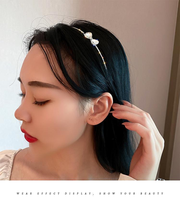 High-end rhinestone bow hair band, a new trendy hair-pressing headband, versatile headwear, simple hair clips, Korean hair accessories pic 12