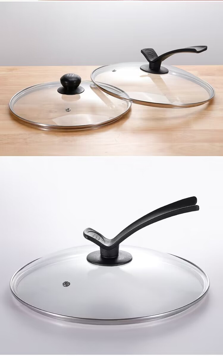 锅盖家用帽透明钢化玻璃耐热蒸锅炒菜锅盖不锈钢圆形汤锅盖子代发详情5