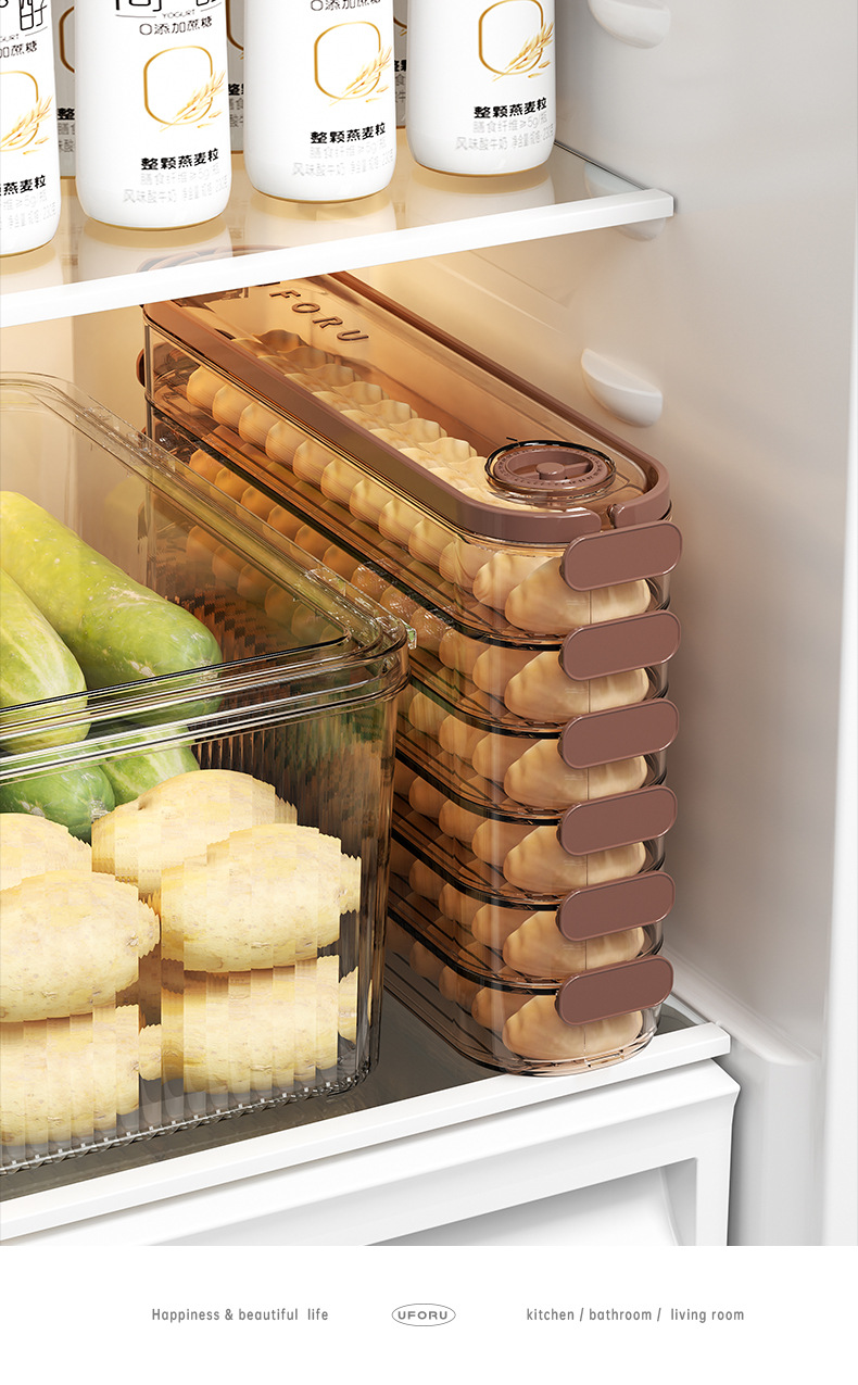 Dumpling box, household food-grade multi-layer stacked sealed preservation box for freezing, wonton and dumpling refrigerator storage box pic 23