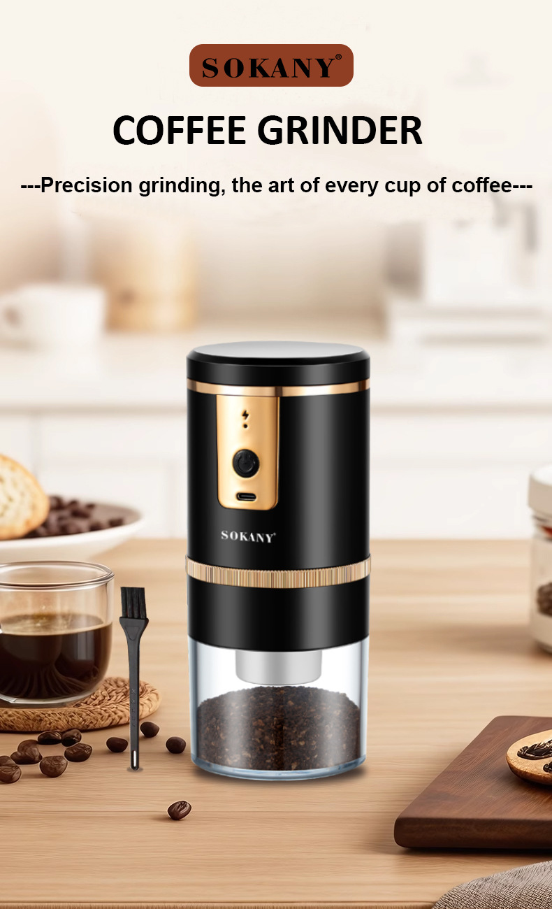 Export SOKANY04026 coffee grinder, household coffee grinder, stirring and crushing machine, adjustable grinding powder coarseness pic 2