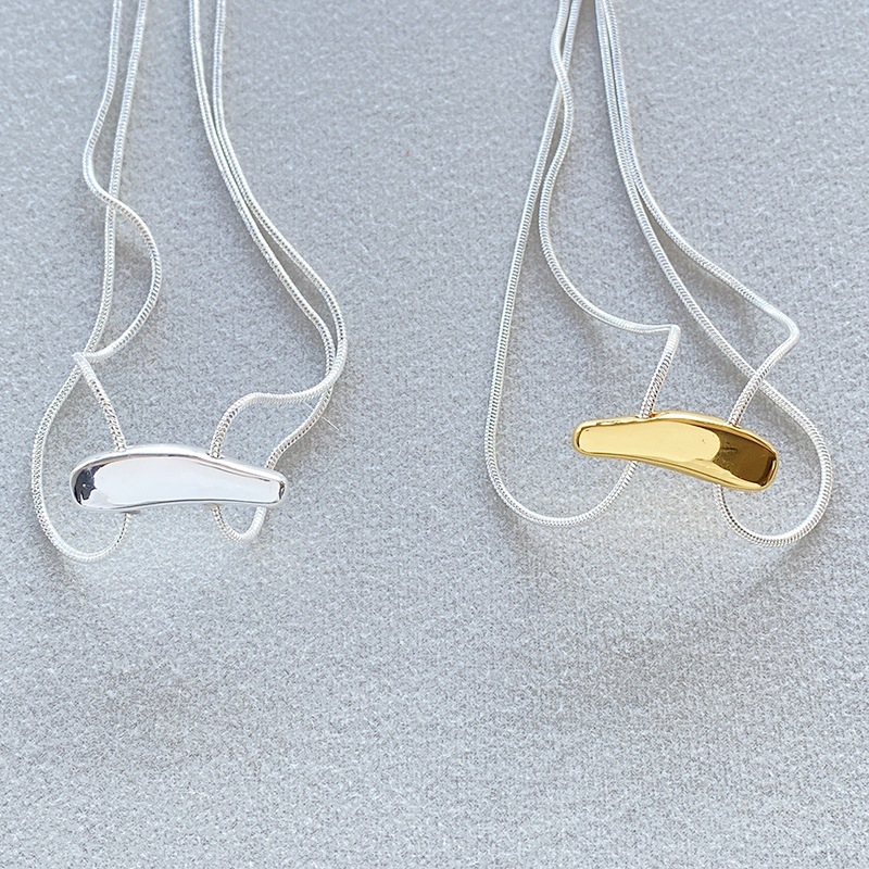 日韩ins风金属细长链条撞色卡扣可抽拉项链时尚简约小众设计颈链详情11