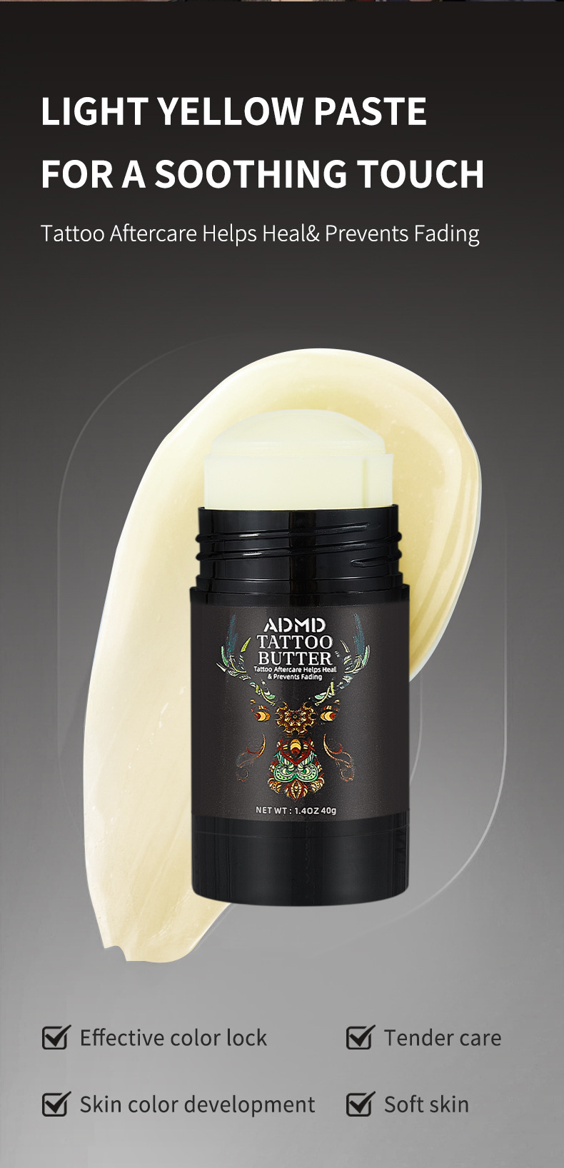 【跨境专供】ADMD纹身护理棒固色显色滋润养肤温和纹绣纹身膏批发详情8