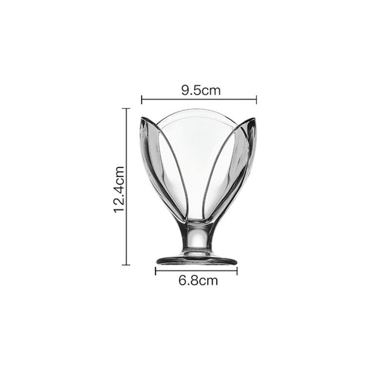 Wholesale InS-style glass lotus ice cream cups, dessert yogurt glass cups, fruit smoothies, fruit cups and cake cups pic 1