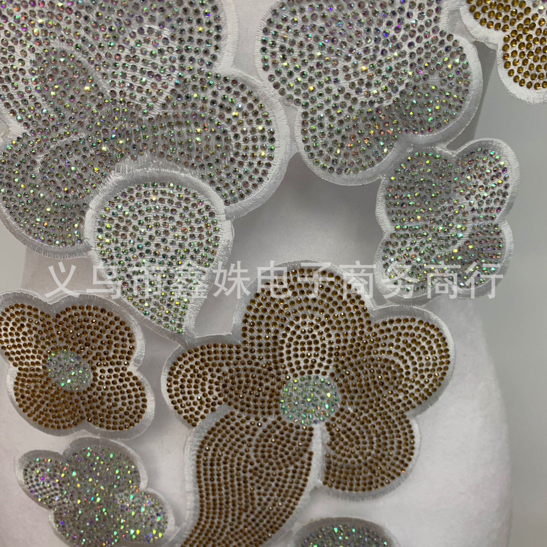 Multi-color adhesive full diamond collar flowers, multi-color large embroidered fabric stickers for stage costumes, opera and animation accessories pic 15