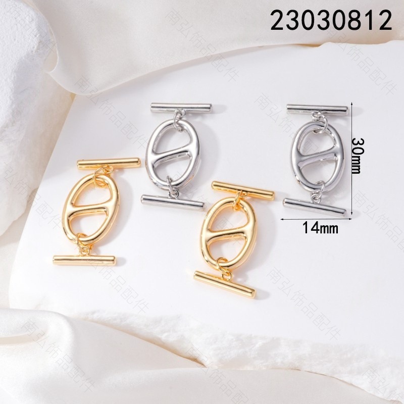 Pearl necklace clasp, 18k gold inlaid with zirconium irregular OT clasp, diy bracelet necklace ending chain clasp accessory pic 25