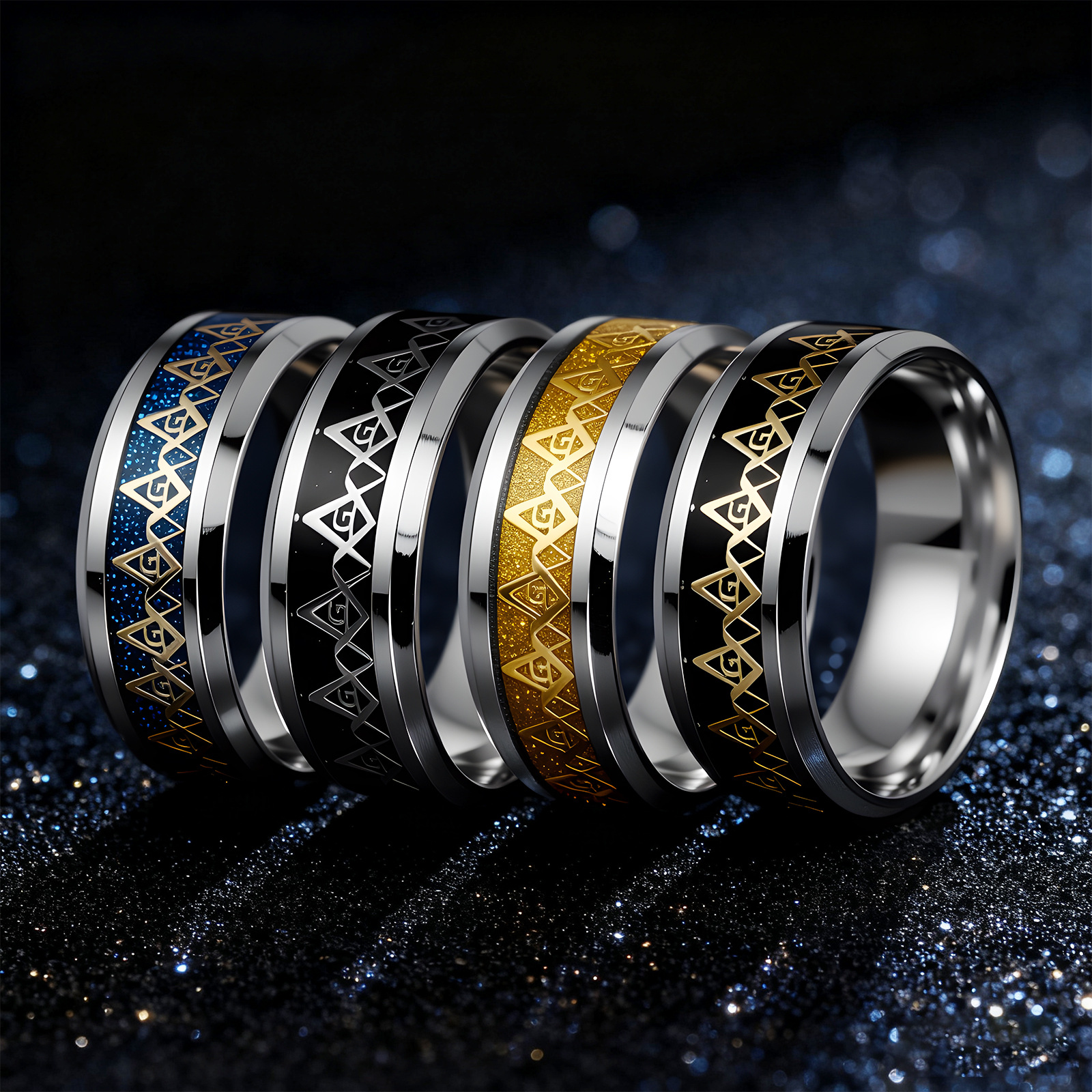 Yiwu small accessories wholesale rings, Masonic rings, stainless steel rings, cross-border best-selling jewelry in Europe and America pic 5