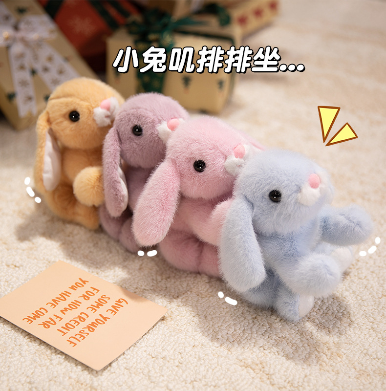 Super cute simulation ear-hanging Xiangxiang Rabbit plush toy, birthday gift for girls, office healing palm treasure, cross-border wholesale pic 9