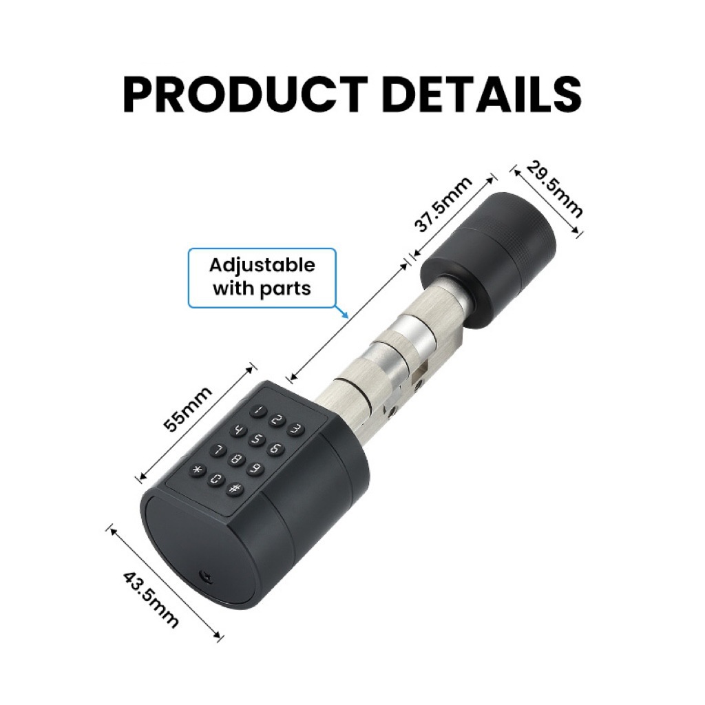 Cross-border smart lock core, graffiti all Bluetooth fingerprint password lock, indoor office apartment adjustable smart door lock pic 12