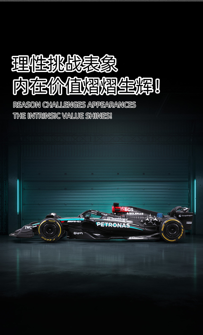 2024 1:43 scale simulation Mercedes-Benz w15 racing car model alloy car model AMGF1 formula toy wholesale pic 6
