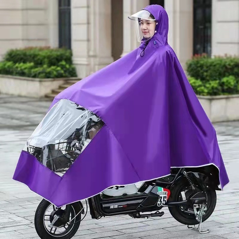 Electric bike raincoat, double enlarged and thickened raincoat, 125 motorcycle raincoat, pedal raincoat, foot cover, face protection, waterproof pic 4