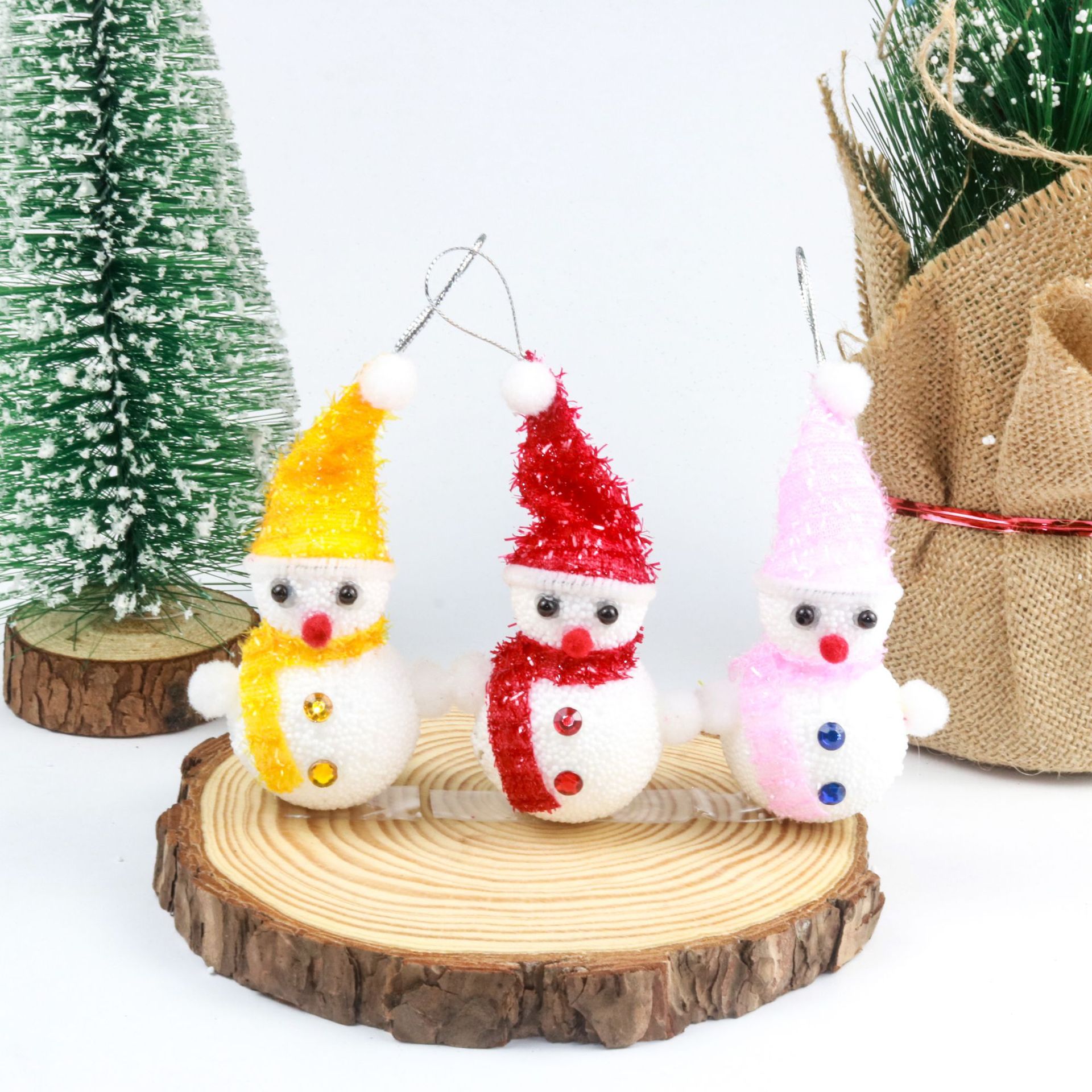 3 sets of 5x7cm Christmas foam snowmen, three-dimensional scene decorations, shopping malls, bars, festival pendants, Christmas decorations pic 4