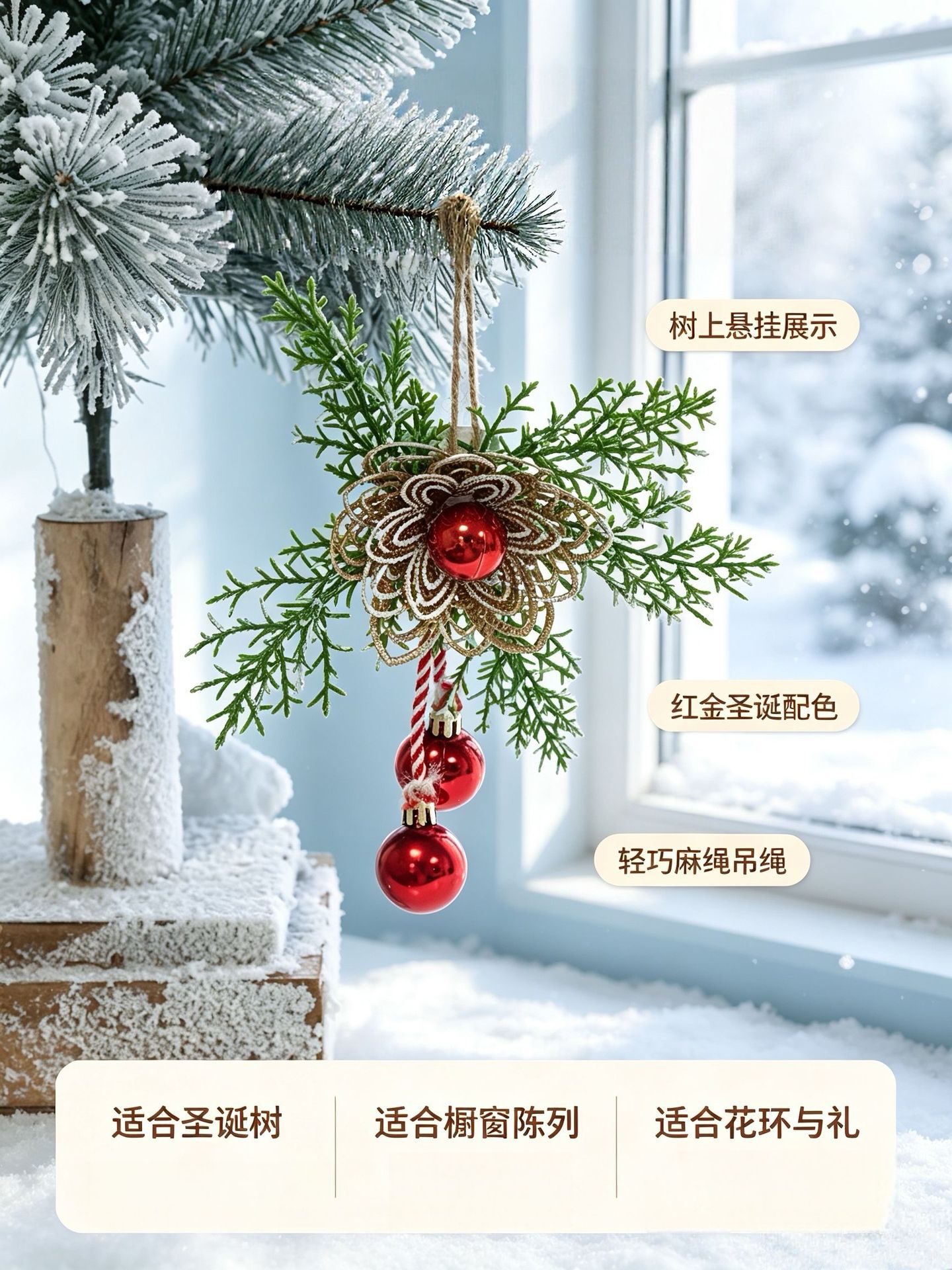 Christmas decorative bouquets, Christmas hats, Christmas wreaths, Christmas balls, Christmas pendants, holiday decoration supplies sets pic 4