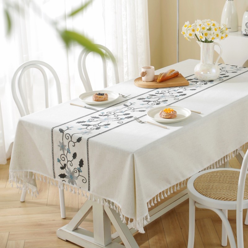 乐轩秀红色新年圣诞节桌布提花加厚轻奢高级氛围感长方形餐桌台布详情50