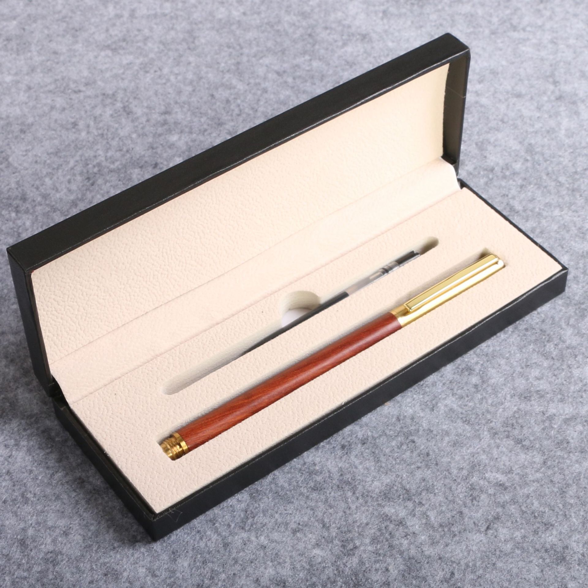 Wooden business pearl signature pen, brass solid wood pen clip, gel pen, LOGO printed, laser customized signature pen pic 14