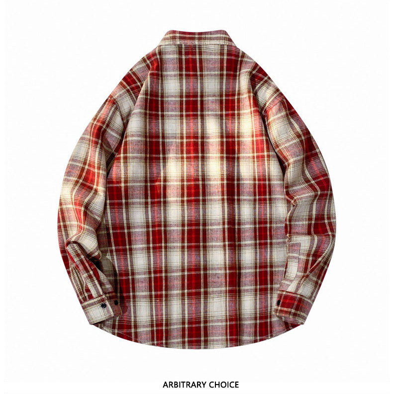 Retro checkered shirt for men 2025 Spring and Autumn new style American casual loose trendy long-sleeved shirt couple coat for men pic 15