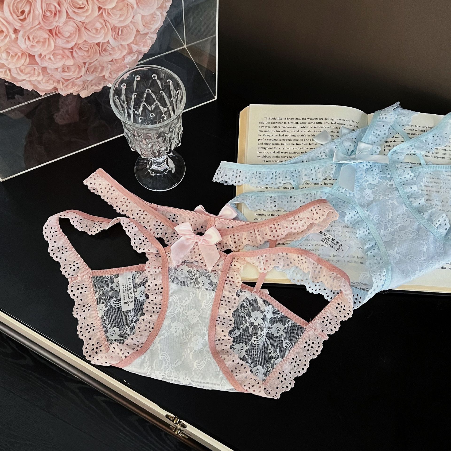 性感内裤女蝴蝶结镂空蕾丝火辣低腰诱惑纯欲三角裤详情10