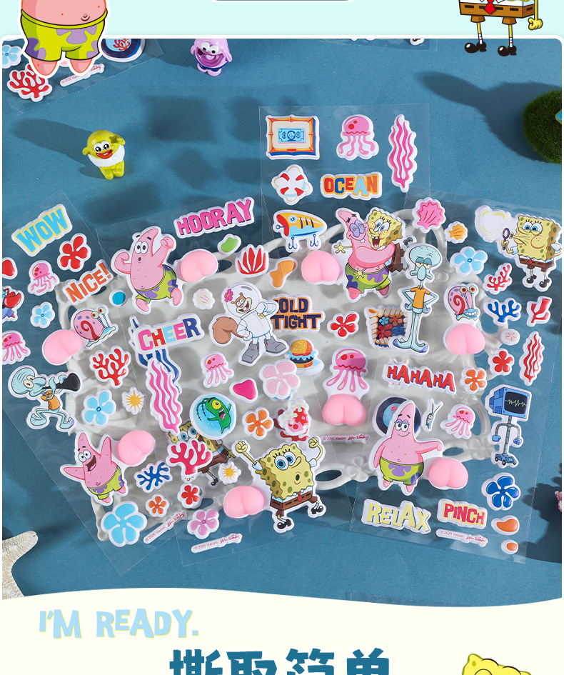Fangdao SpongeBob SquarePants Creative Fun Casual Bottom Stickers 3d Stereoscopic stress-relieving Foam stickers are in stock and available for wholesale pic 8