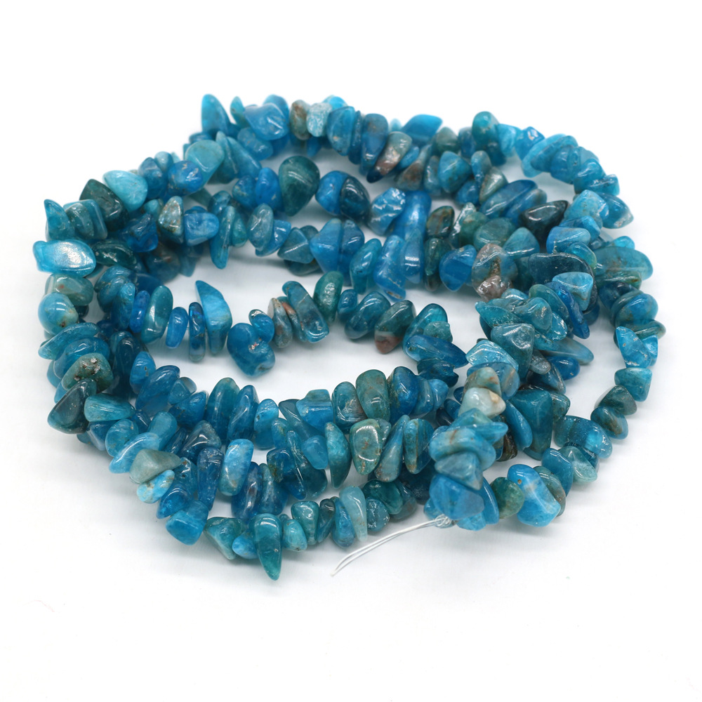 Natural crushed stone green Dongling blue pine raw stone beads with holes semi-finished DIY jewelry handcrafted accessories wholesale pic 9