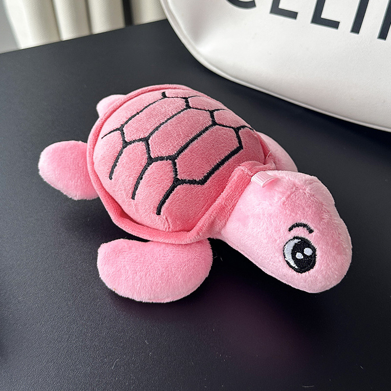 批发卡通创意乌龟毛绒玩具公仔彩色海龟小号玩偶女包包钥匙扣挂件详情2