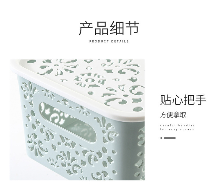 Desktop storage box, plastic cosmetics, hollowed-out drawer, office desk storage rack, desktop skin care product storage box pic 15