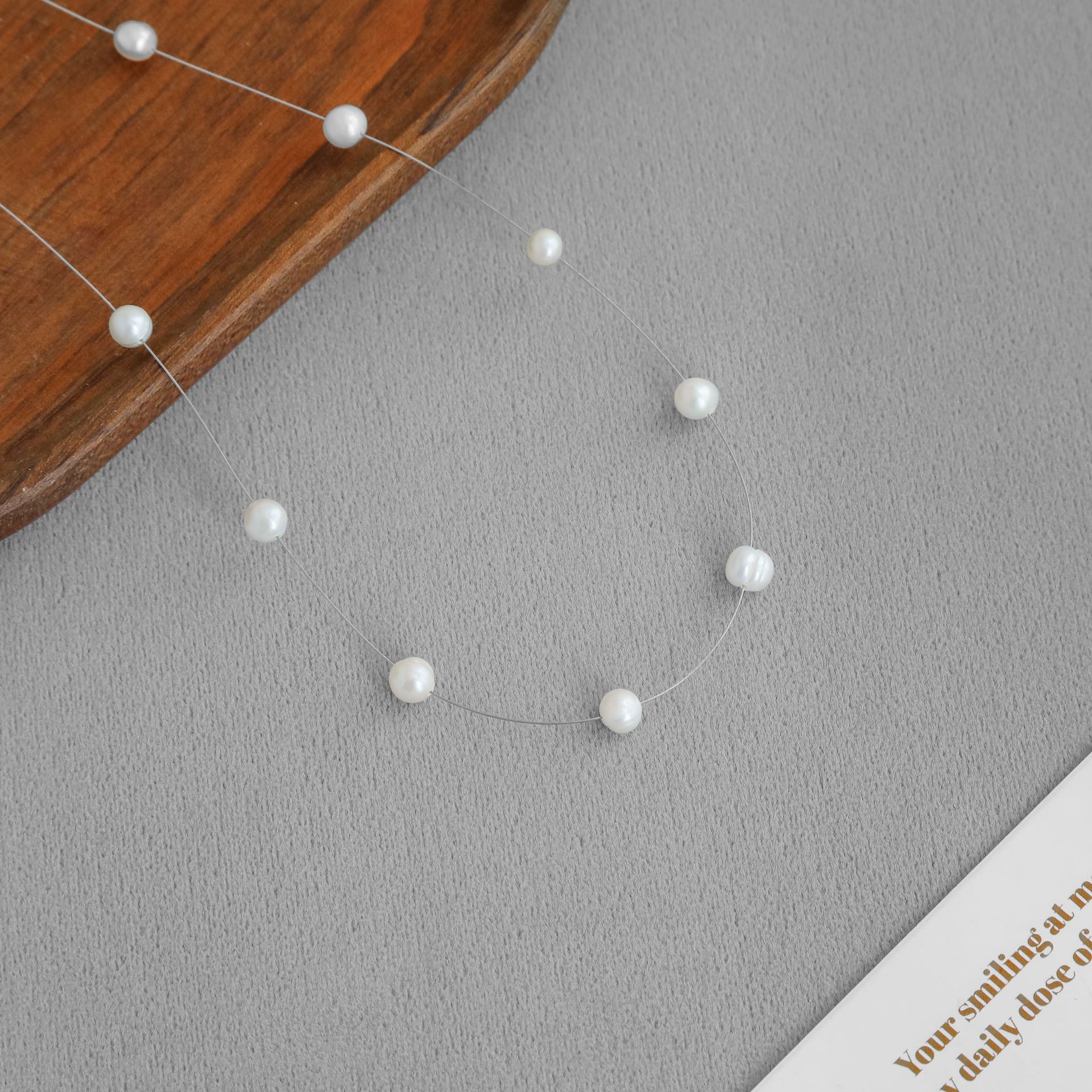 MOON家恋夏人鱼珍珠项链赵露思同款简约气质满天星淡水珍珠锁骨链详情8