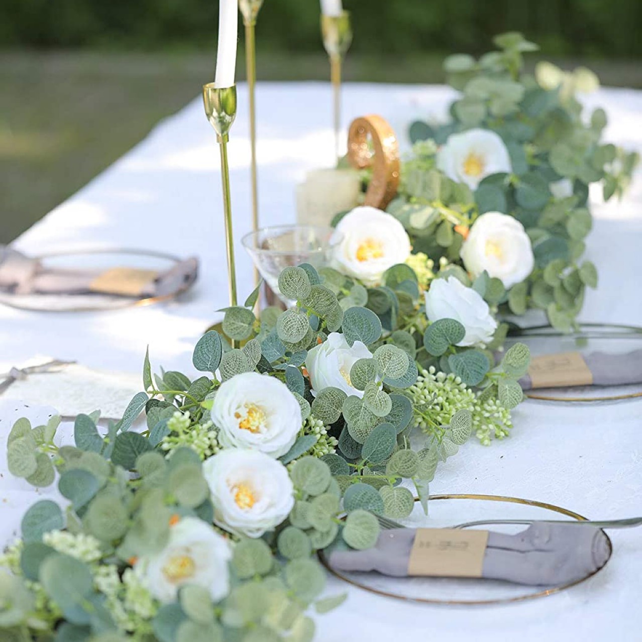人造仿真藤条 厂家直销 绿色尤加利植物桉树叶藤蔓家居装饰假花藤详情4