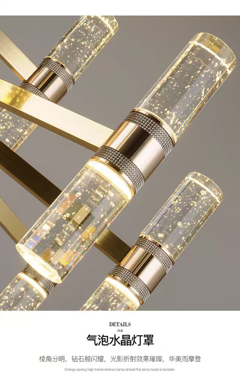 新款现代简约轻奢气泡柱水晶客厅吊灯高档大气全屋别墅餐厅卧室灯详情7