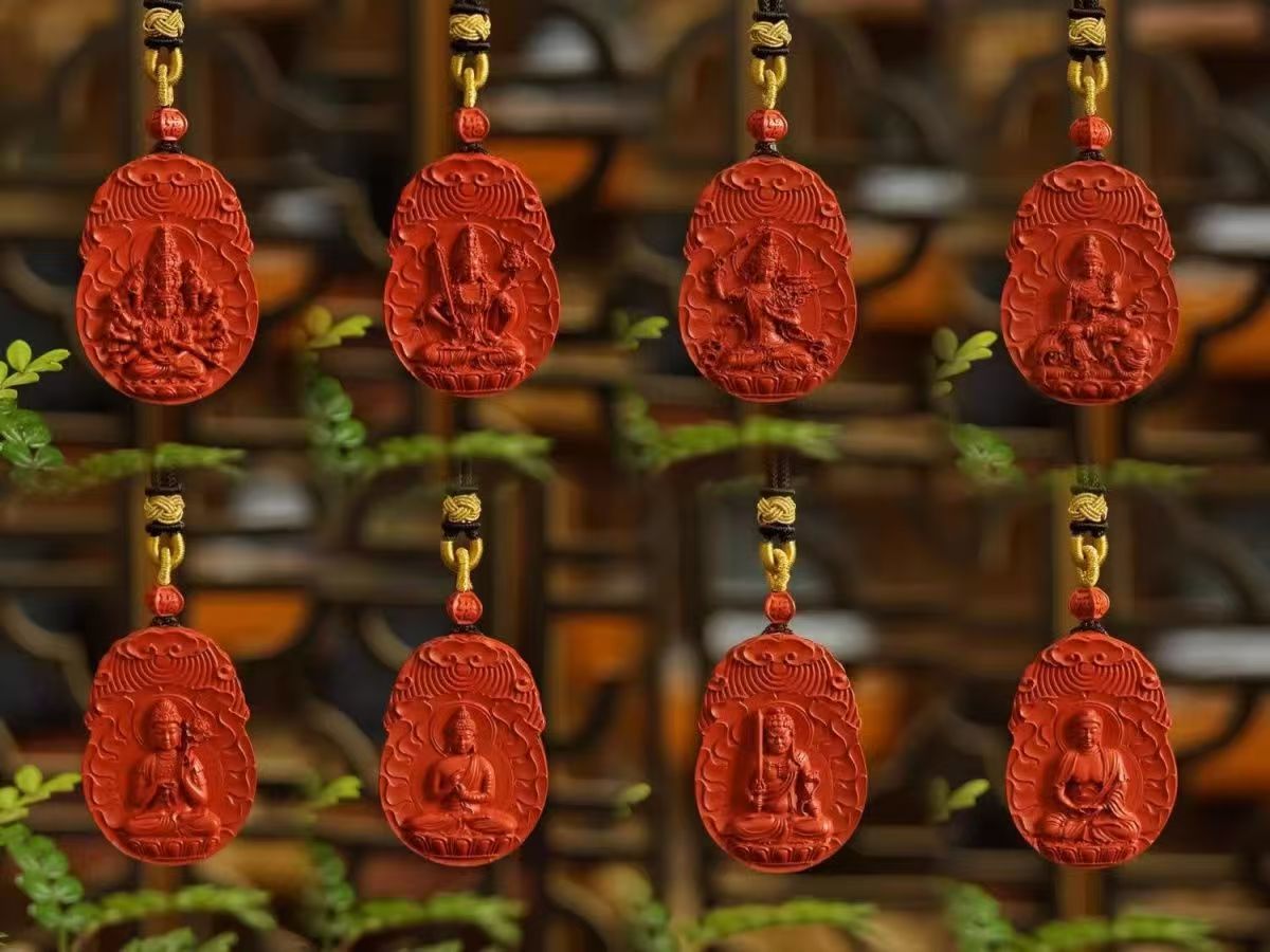 天然高含量红砂蛇年本命佛原矿朱砂项链女十二生肖本命年吊坠男详情4